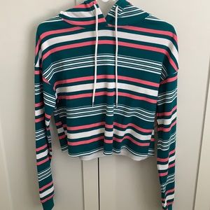 Striped cropped hoodie